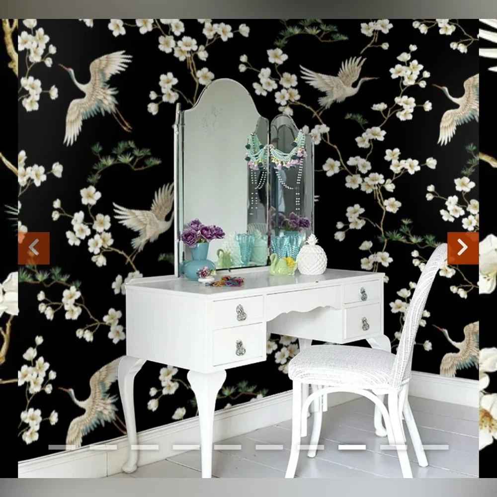 New Anthropologie Home Decor Carl Robinson Swothins Crane & Blossom Wallpaper